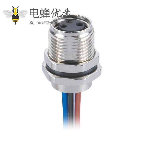 PCB压铆焊接端子 M8连接器3/4/6/8芯直式接线母插座