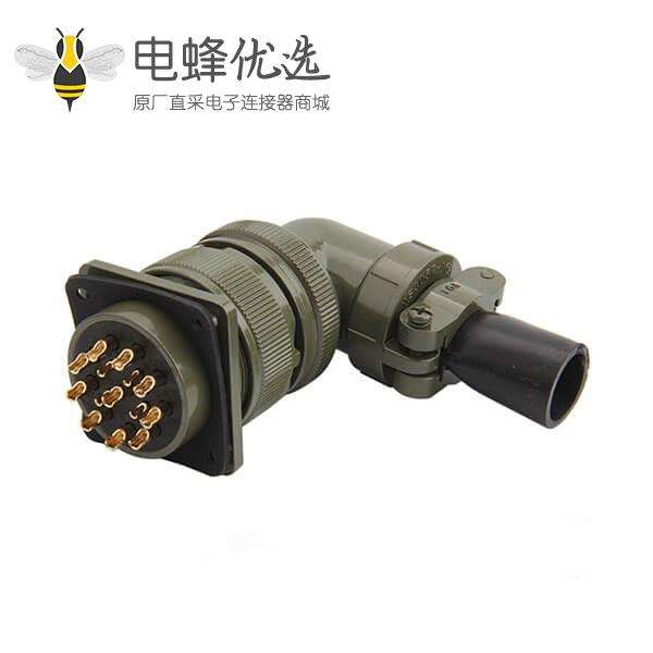 MS3108A28-20S工防防水连接器14芯弯管航空插头