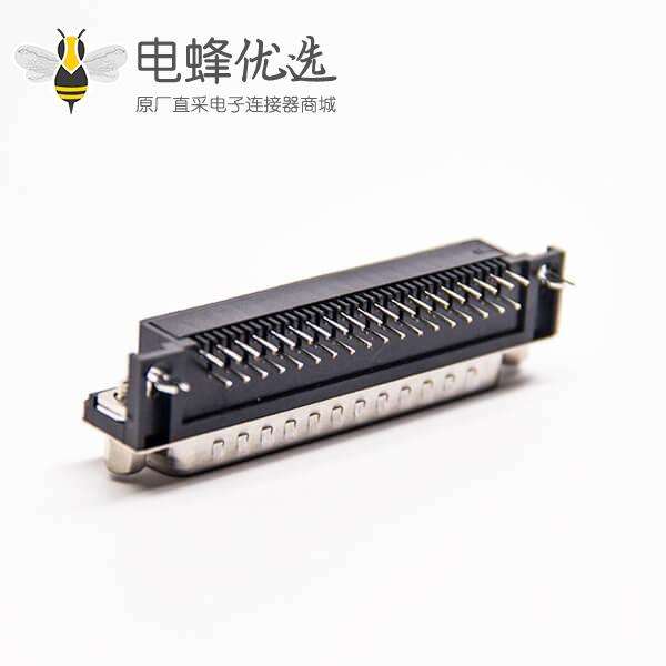 d sub37pin连接器公头弯式90度带铆锁插板式接PCB板