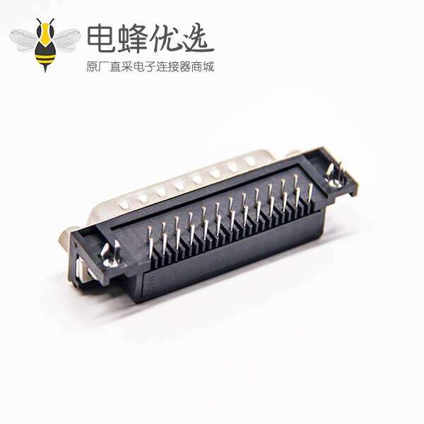 d sub 25pin连接器90度公头铆锁式插板接PCB板