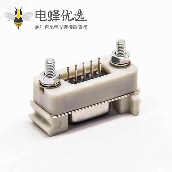 d-sub 9针插座180度母头直式插板接PCB板
