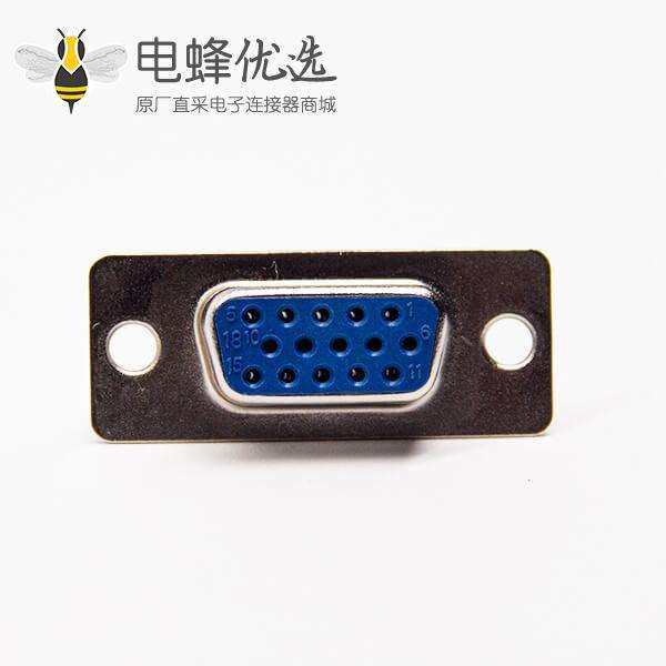 d sub连接器15针直式180度母头蓝色胶芯焊接式接线