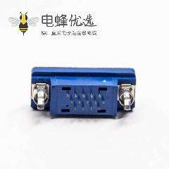 15针d-sub接口母头180度连接器蓝色胶芯插PCB板