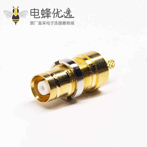 din 1.6/5.6连接器直式母头穿墙镀金压接式接线