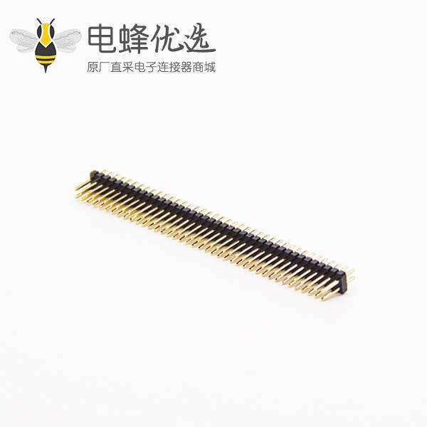 双排直插1.27针2×40PIN直式180度双排穿孔式