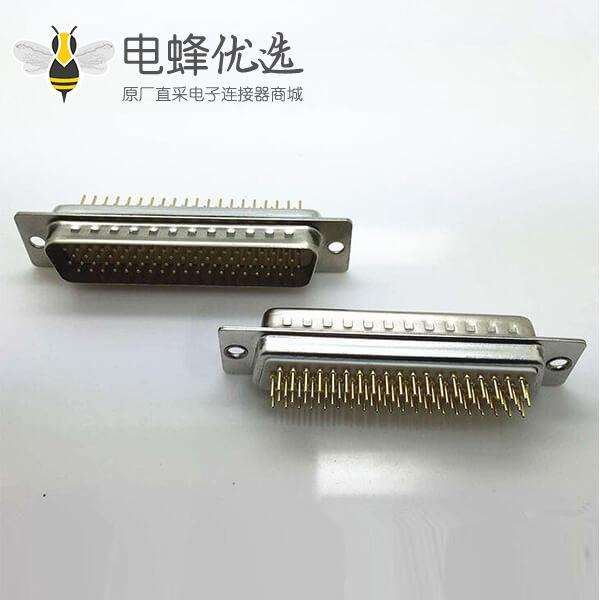 D-sub 78 pin公头焊板高密度直型PCB铁壳D-SUB连接器
