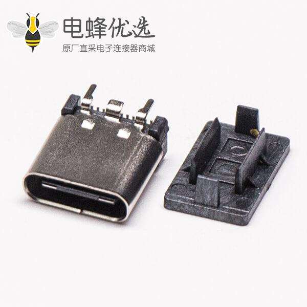 USB Type C母座封装直立式母头连接器SMT接PCB板