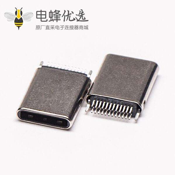 USB Type-C公头直式24直通式插板接PCB板