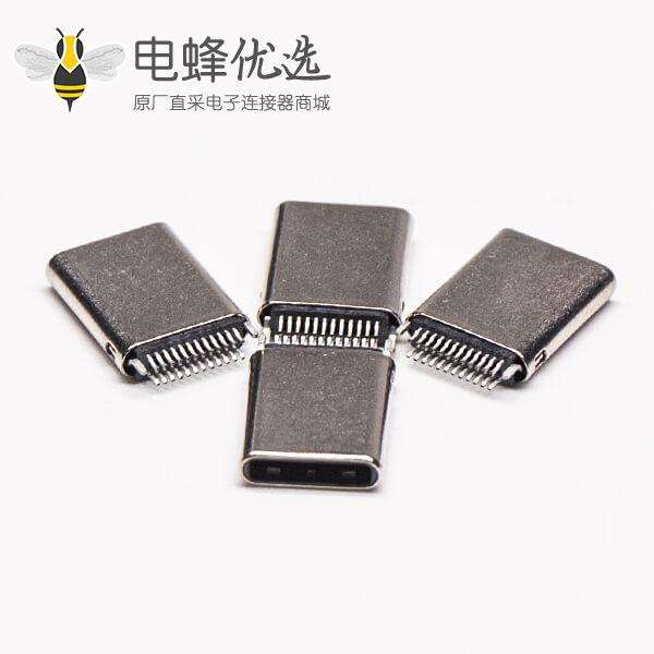 USB Type-C公头直式24直通式插板接PCB板