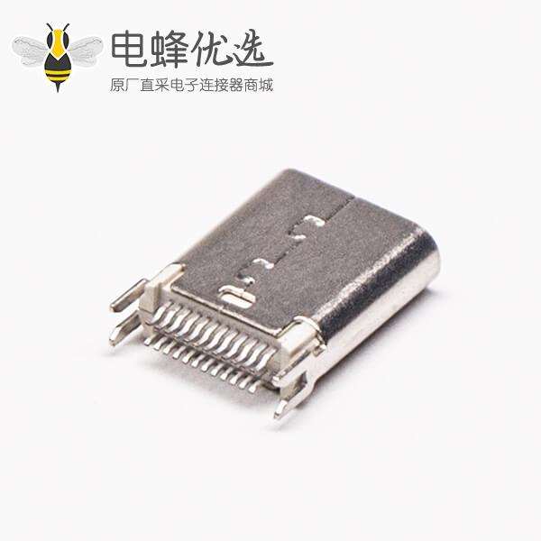 Type-C母座连接器直式插板式接PCB板