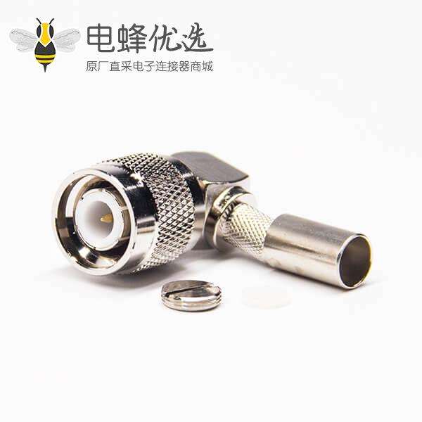 tnc公头连接器弯式90度压接式接LMR240