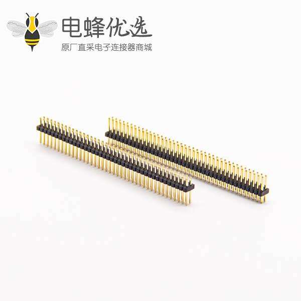 双排直插1.27针2×40PIN直式180度双排穿孔式