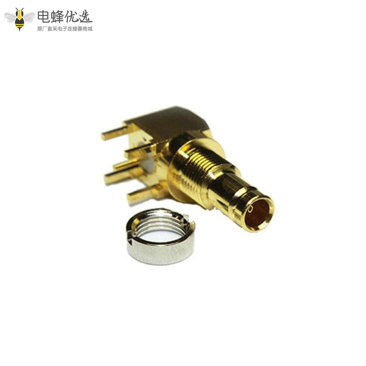 1.0 / 2.3连接器直角75Ω插座焊接端接用于PCB安装的微型微型隔板配件