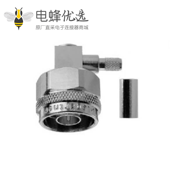 N型连接器50Ω直角电缆安装插头焊接端子11GHz接线RG214/U