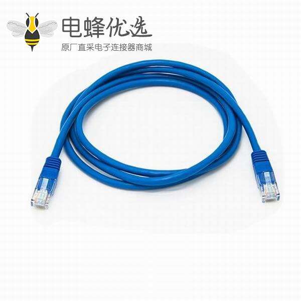 RJ45网线跳线网络跳线水晶头全纯铜电脑双绞线缆蓝色5米