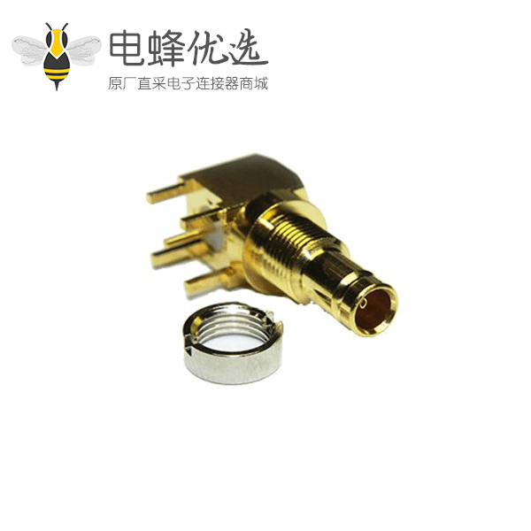 1.0 / 2.3连接器直角75Ω插座焊接端接用于PCB安装的微型微型隔板配件