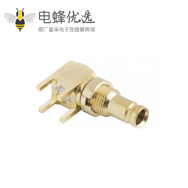 1.0 / 2.3连接器插孔焊接端接直角75ΩPCB安装标准隔板配件螺纹6GHz