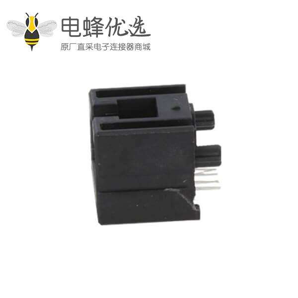 六类RJ45插座接线PCB板黑色塑壳连接器不带灯