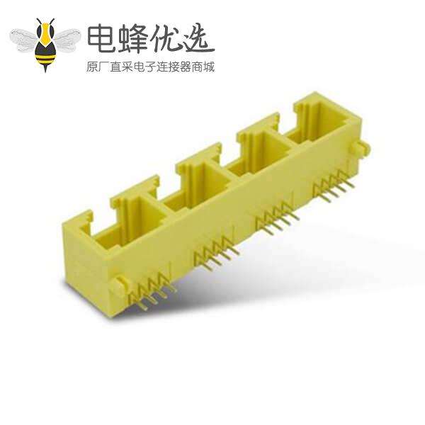 RJ45模块工厂直销MINI型黄色1*4 8P8C母座路由器网络插座服务器网口非屏蔽不带灯