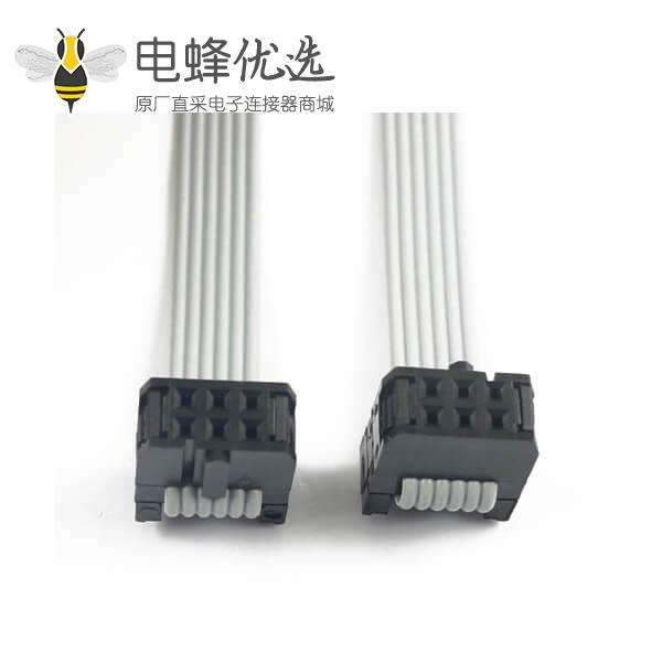  2.54mm间距排线2x3Pin6针6线IDC扁平带状电缆长度40cm连接器