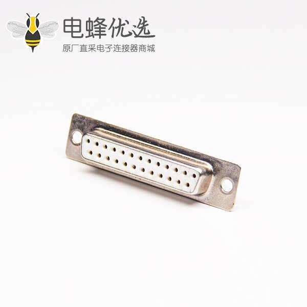 高质量D-sub连接器直式母头焊接式接线白色胶芯
