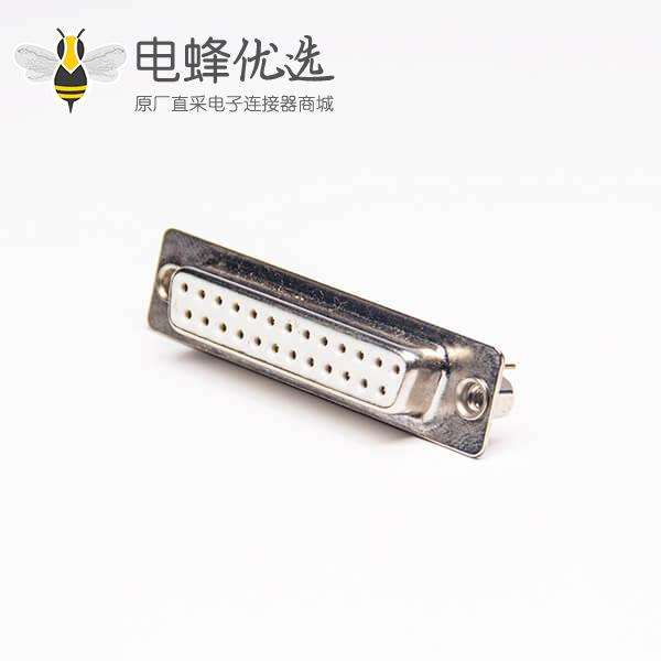 热卖D SUB 25pin连接器直式母头铆合式穿孔接PCB板