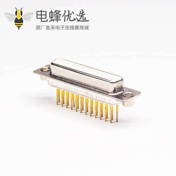 热卖D SUB 25pin连接器直式母头铆合式穿孔接PCB板