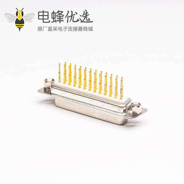 热卖D SUB 25pin连接器直式母头铆合式穿孔接PCB板