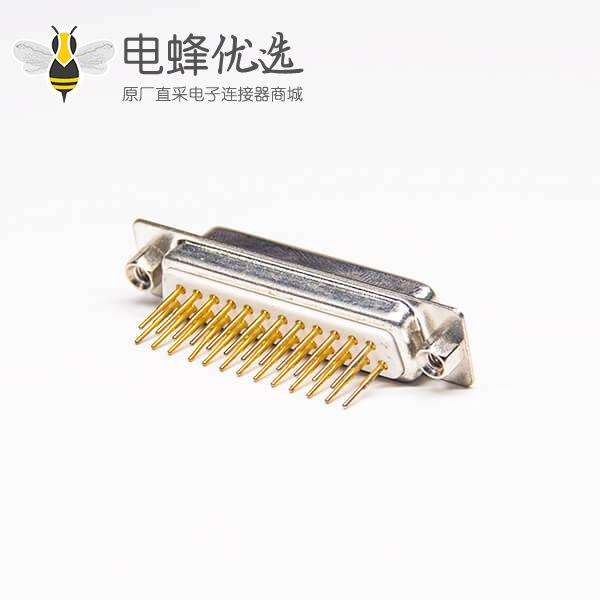 热卖D SUB 25pin连接器直式母头铆合式穿孔接PCB板