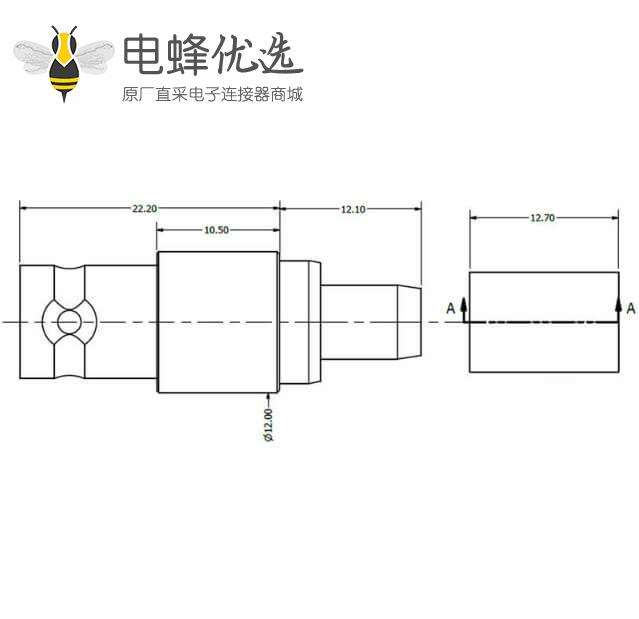 BNC接头压接直式母头180度接线连接器