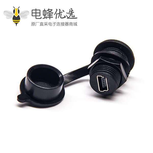 防水USB AF接头防水等级IP65Mini USB接口面板式