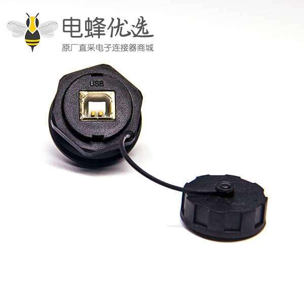 USB BF防水接面板式带防尘盖