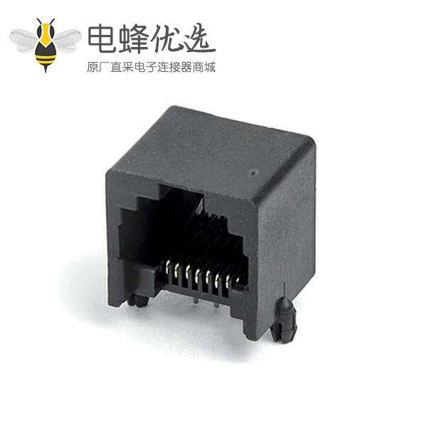 插件网络接口 RJ45 PCB-8P8C无边90度黑色通信接插件国标耐高温网络接口母座