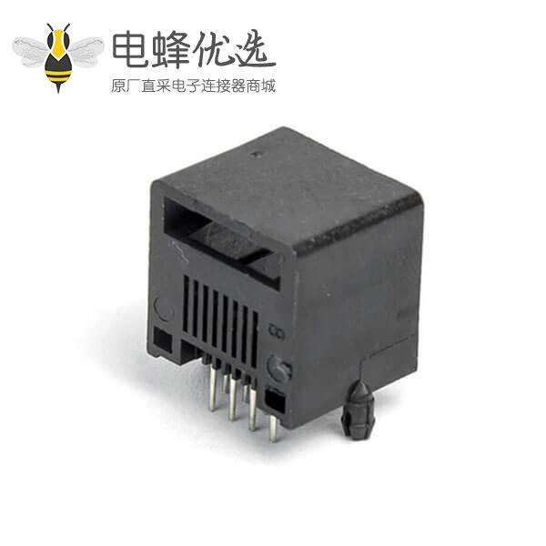 插件网络接口 RJ45 PCB-8P8C无边90度黑色通信接插件国标耐高温网络接口母座