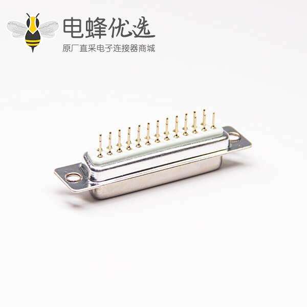 25-pin D sub 母座冲针白胶180度插板