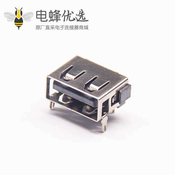 USB A母座4p直角4p pcb铁板