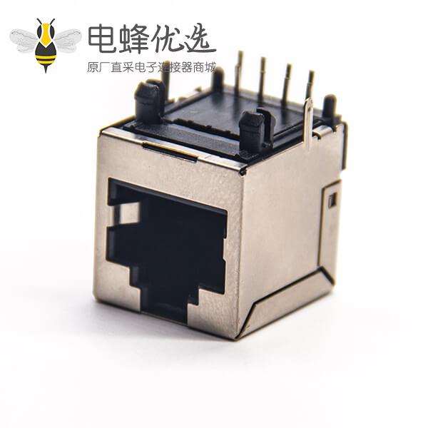 rj45接口直式母座DIP式接PCB板带屏蔽插座8p8c