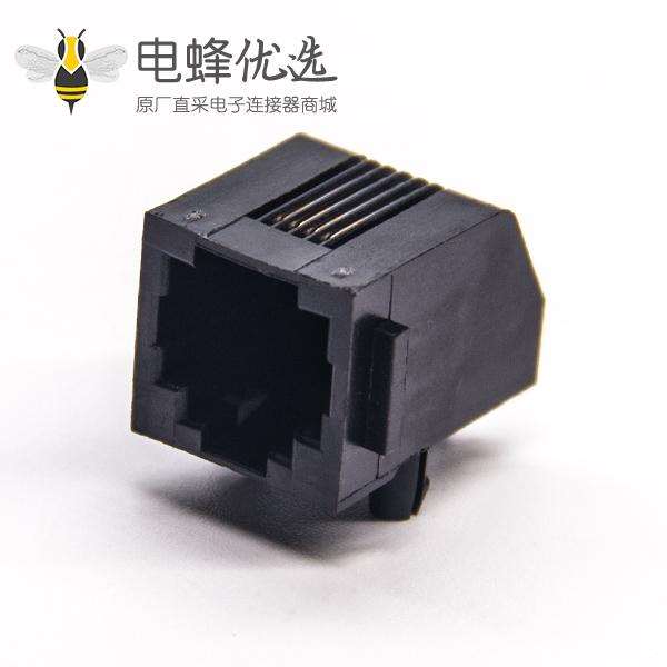 rj11 4p4c插座弯式插PCB板不带屏蔽全塑