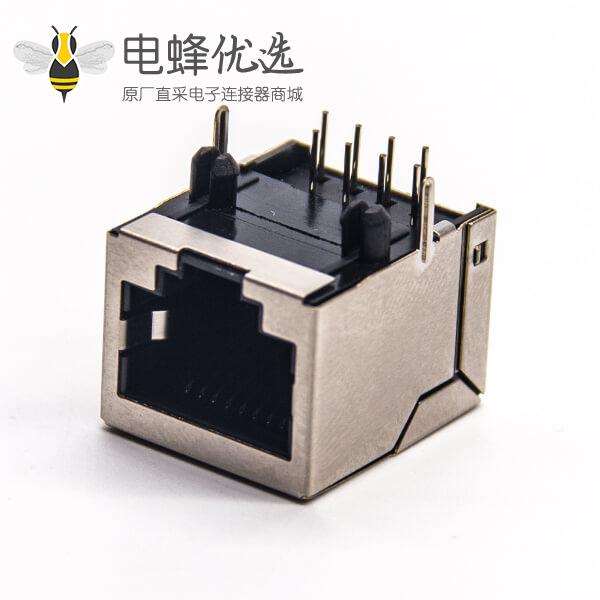 rj45封装pcb插板90度带屏蔽不带灯网络接口