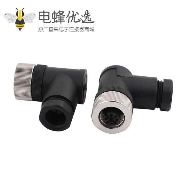 M12螺钉锁线组装式弯头防水连接器传感器IP68 2PCS