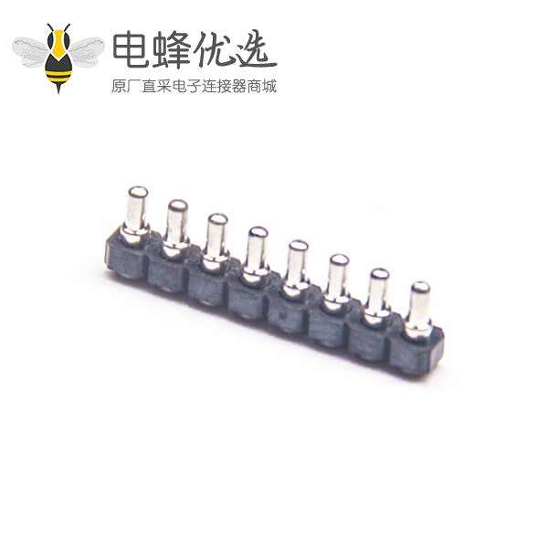 单排圆孔连接器8PIN直式排母长4.44mm插板式间距2.0mm3pcs