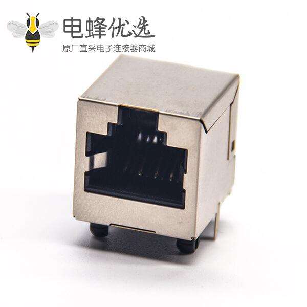 rj45接口直式母座DIP式接PCB板带屏蔽插座8p8c