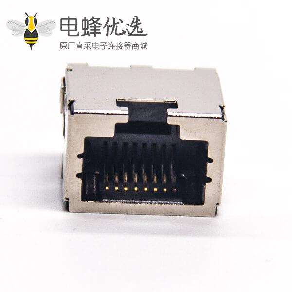 rj45网口插座屏蔽外壳弯式沉板贴PCB板单端口8p8c