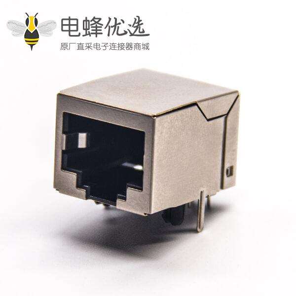 rj45封装pcb插板90度带屏蔽不带灯网络接口