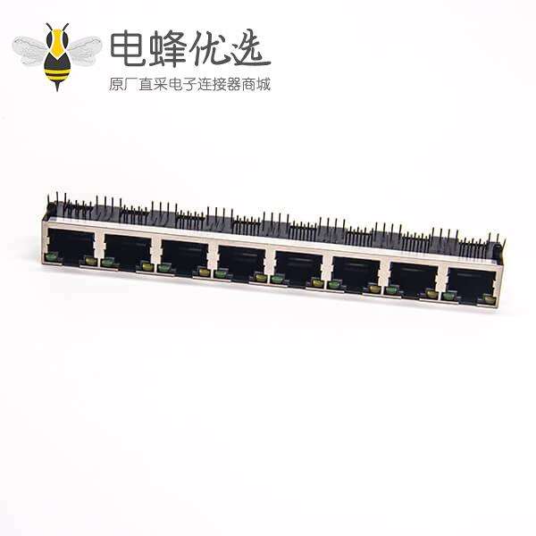 RJ45以太网口PCB板1*8弯式母座插PCB板