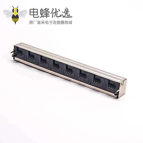 RJ45以太网口PCB90度弯头带屏蔽不带灯插PCB板