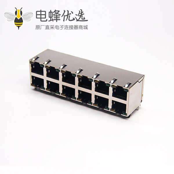 rj45加usb双层连接器带弹片带屏蔽式模块化连接器