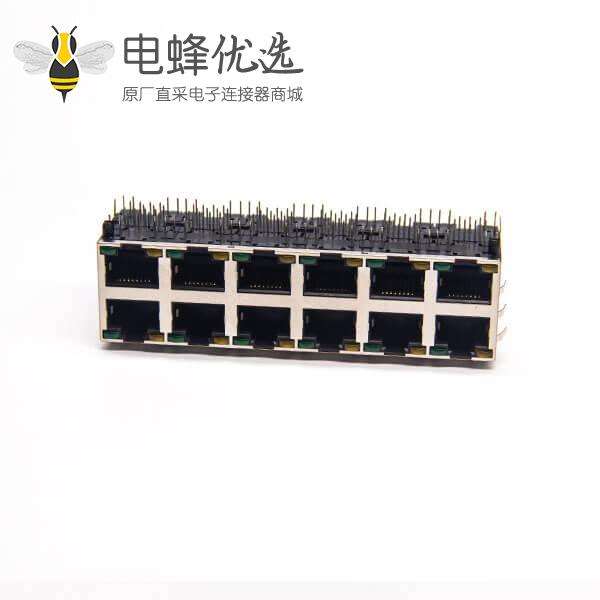 rj45加usb双层连接器带弹片带屏蔽式模块化连接器