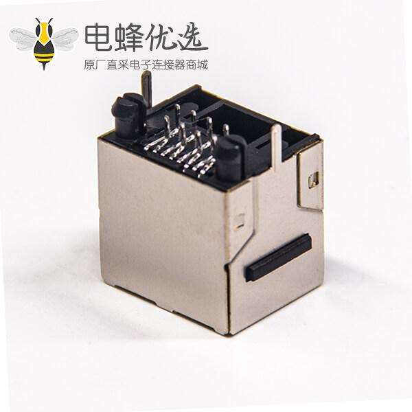 rj45网络连接器不带灯180度8p8c单口插PCB板