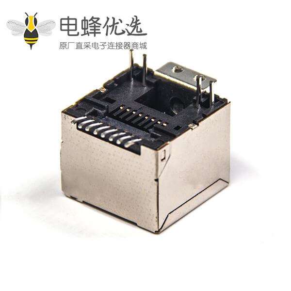 rj45网络接口直通SMT接PCB板不带灯连接器